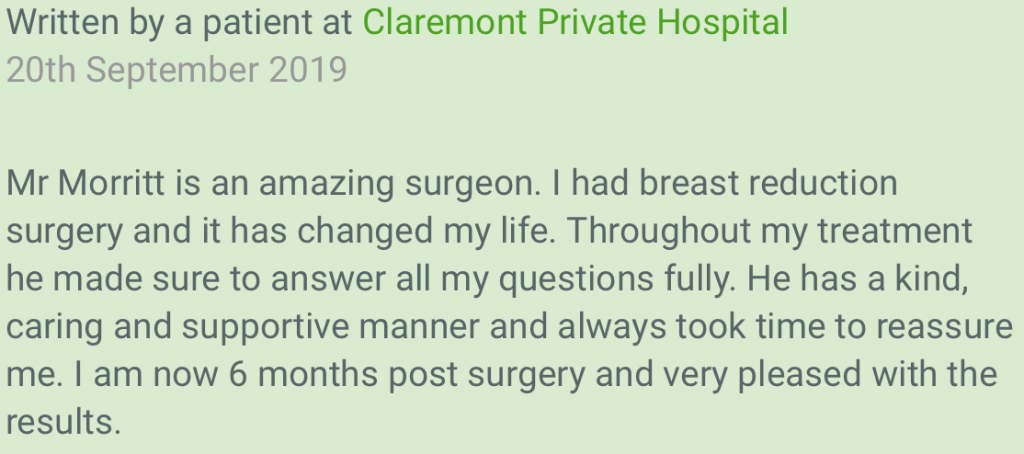breast reduction review