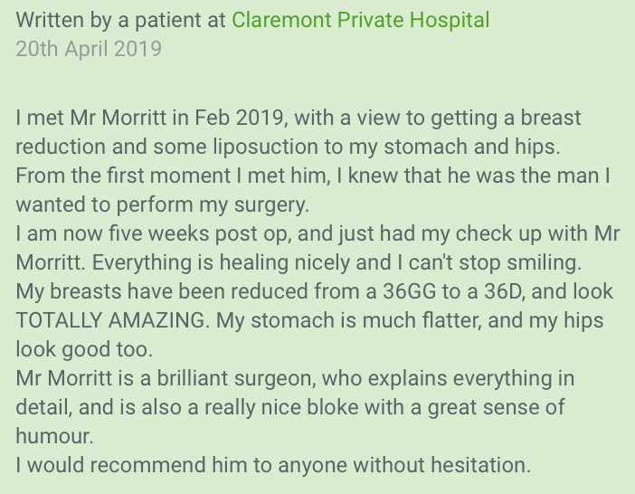 breast reduction review