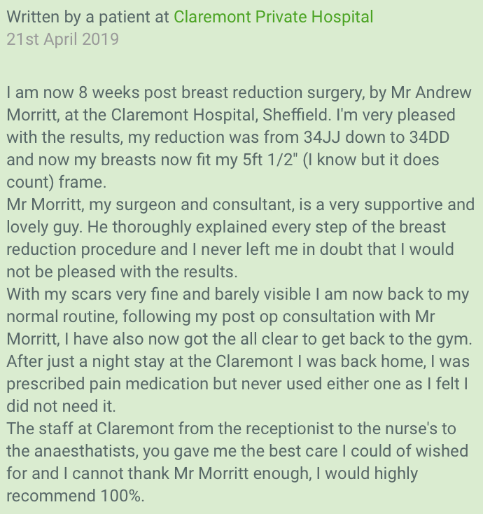 breast reduction review