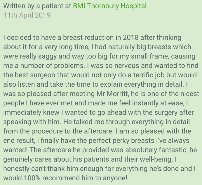 breast reduction review
