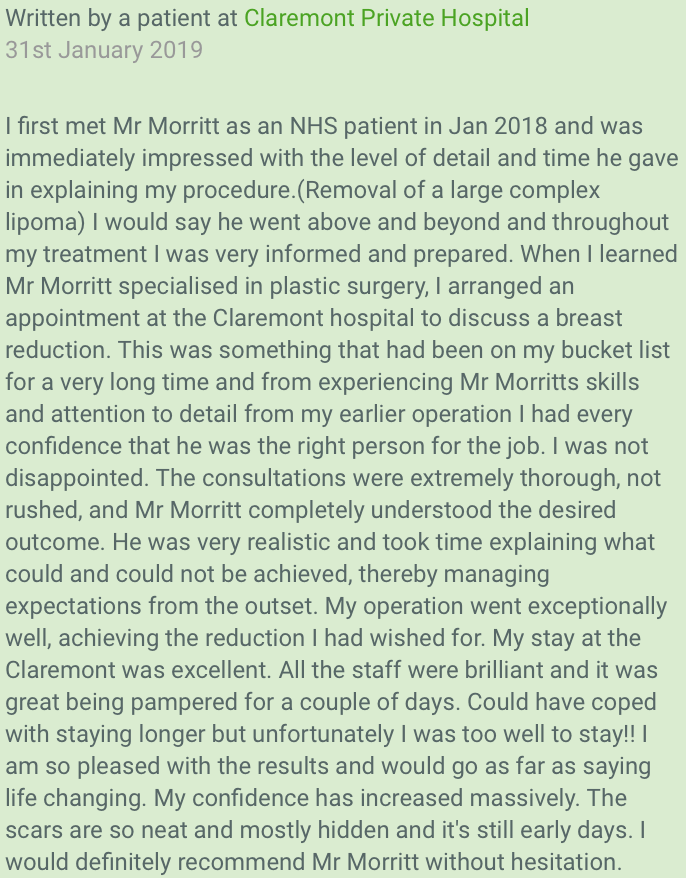 breast reduction review