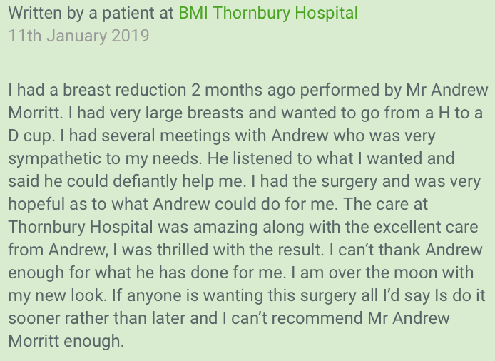 breast reduction review
