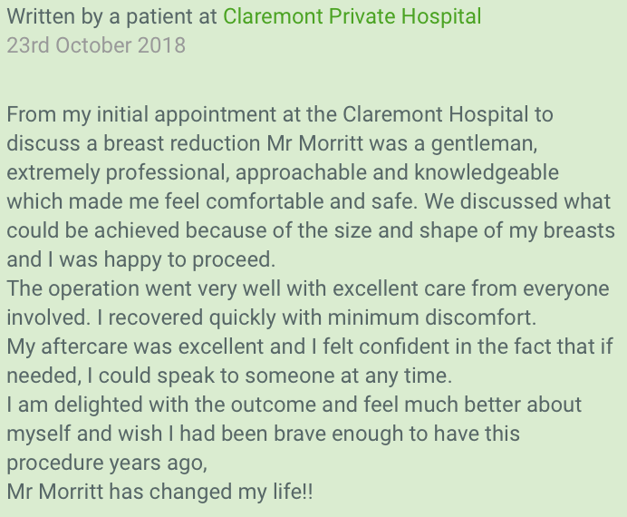 breast reduction review