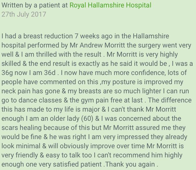 breast reduction review