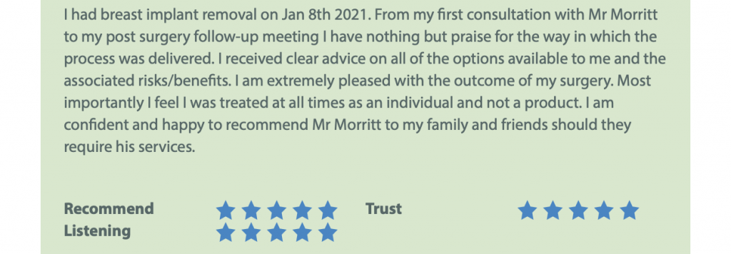 review breast implant removal Sheffield