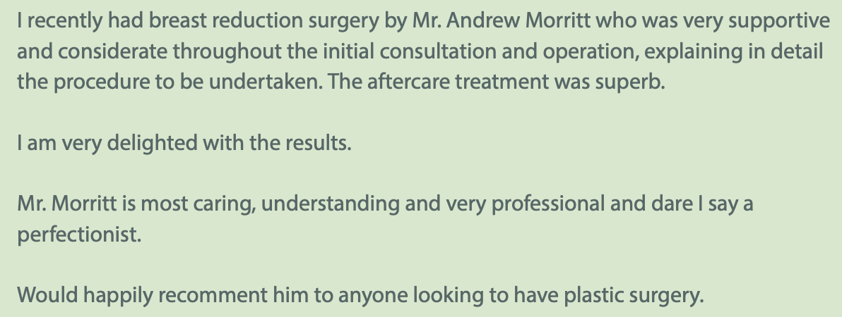breast reduction review sheffield