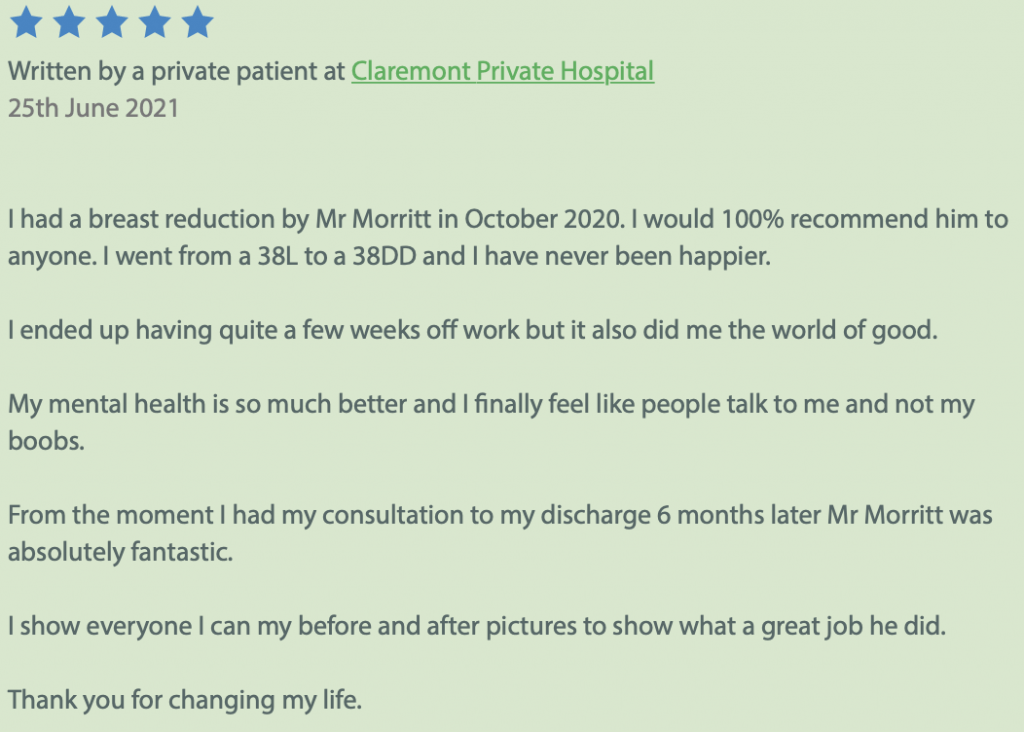 breast reduction review