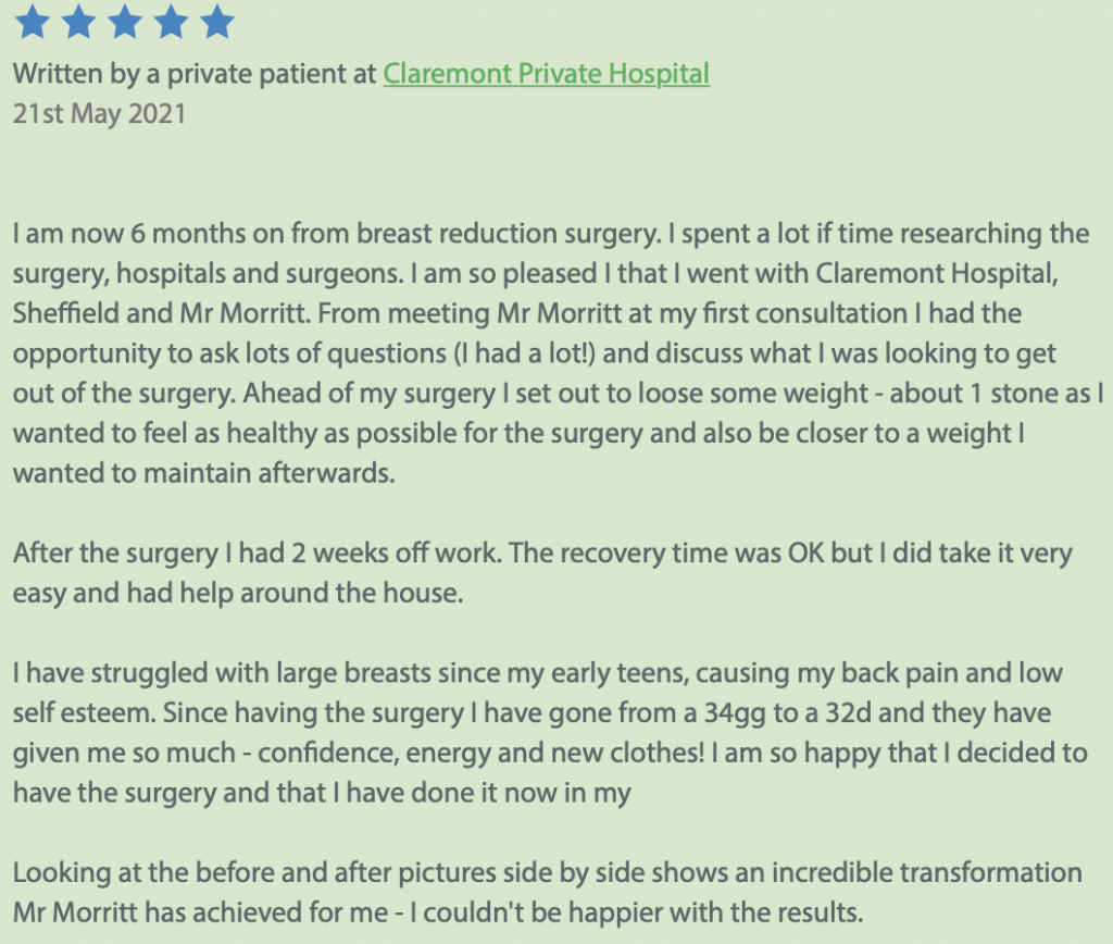 breast reduction review
