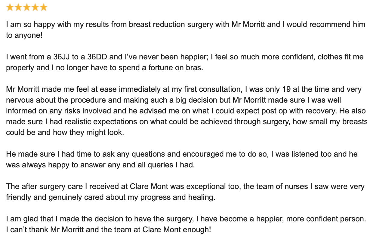 breast reduction review