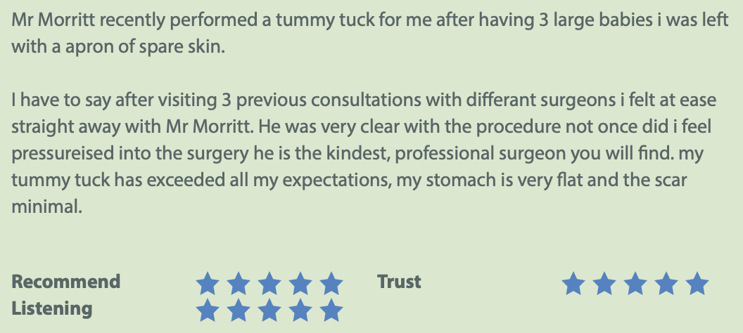 top rated tummy tuck abdominoplasty review sheffield 