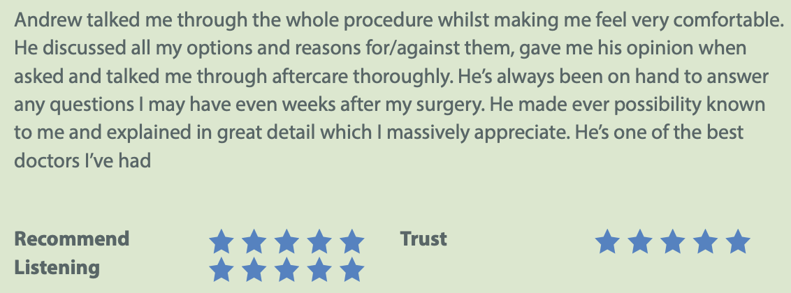 best rated plastic breast surgeon sheffield review