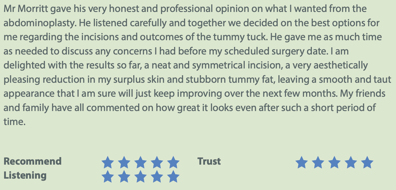 best rated tummy tuck abdominoplasty review sheffield