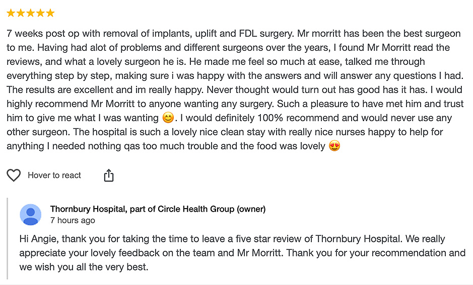 plastic surgery review sheffield 